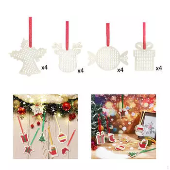 Деревянные наборы для вышивки крестом рождественские украшения принадлежности для творческого творчества с 16 булавками своими руками Candy Maple Leaf
