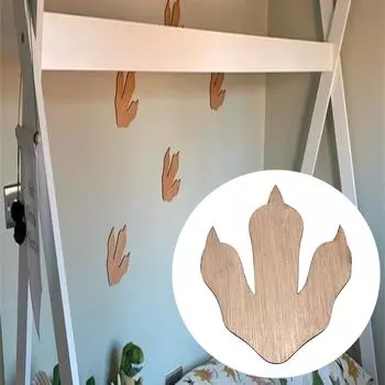 Деревянные наклейки на стену с динозаврами – 3D настенное искусство для украшения детской комнаты One Size