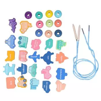 Деревянные нанизываемые бусины для детей дошкольного возраста, раннее обучение
