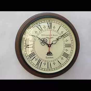 Деревянные настенные часы, антикварные, уникальный стиль, декоративные настенные часы, часы, деревянная рамка, 12 дюймов - (коричневый)