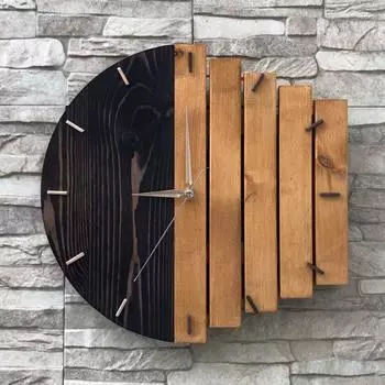 Деревянные настенные часы с геометрическим рисунком ручной работы из 100% натурального массива дерева