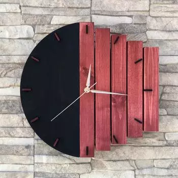 Деревянные настенные часы с геометрическим рисунком ручной работы из 100% натурального массива дерева