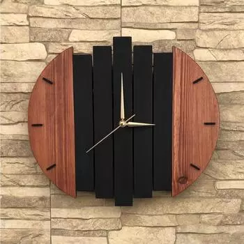 Деревянные настенные часы с геометрическим рисунком ручной работы из 100% натурального массива дерева