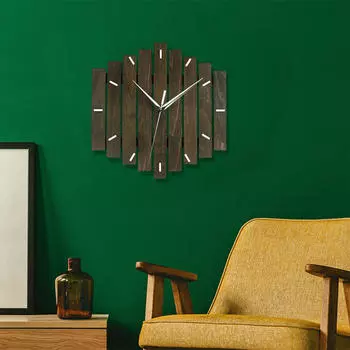 Деревянные настенные часы в деревенском стиле 12 дюймов, винтажный декор, бесшумный ход для домашнего офиса Light Wood Color