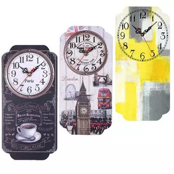 Деревянные настенные часы в стиле ретро, настенные деревянные тележки, художественный декор для дома, спальни, гостиной, офиса, украшение