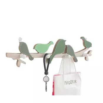 Деревянные настенные крючки для птиц, настенное украшение, настенный крючок для одежды