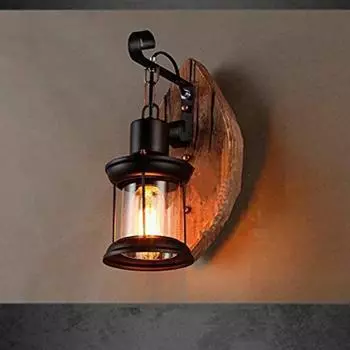Деревянные настенные светильники для гостиной, деревянные светодиодные бра, кафе, бар, спальня, прикроватные светильники в индустриальном стиле, украшения для дома, настенные светильники No light bulb