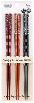 Деревянные палочки для еды Skater 23 см, набор из 3 палочек для еды для взрослых, деревянные палочки для еды Snoopy Friends и ANEN45T-A
