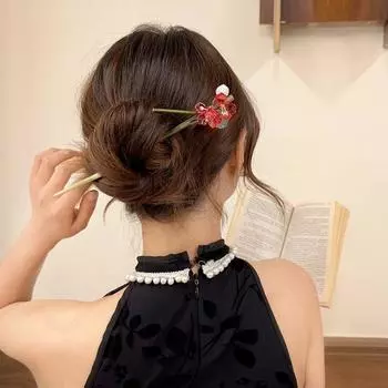 Деревянные палочки для волос Ханфу, вилка для волос в виде кленовых листьев и цветов, палочка для волос в китайском стиле, исполнение style1