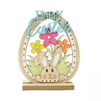 Деревянные пасхальные кролики, украшения стола, настольные центральные знаки для вечеринок, праздничные весенние яйца, полка для дома, кухни, офиса