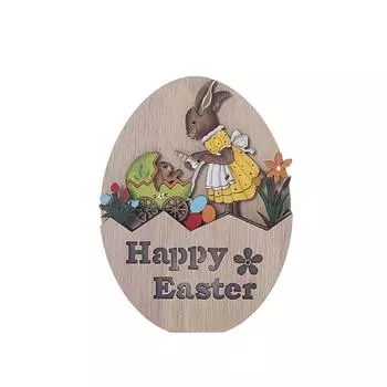 Деревянные пасхальные украшения, милые пасхальные украшения в виде кролика со светодиодным ночным светильником, деревянные пасхальные украшения
