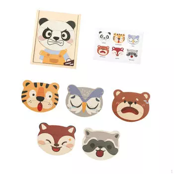 Деревянные пазлы для детей Смешивай и сочетай Подбор Координация рук и глаз Сенсорные игрушки Животное