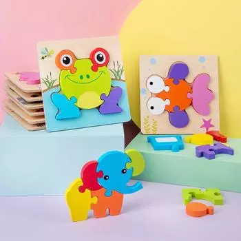 Деревянные пазлы для малышей 1, 2, 3 лет, развивающие игрушки для мальчиков и девочек