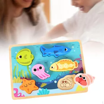 Деревянные пазлы-головоломки для раннего обучения, прочные развивающие игрушки Монтессори для детей 1, 2, 3 лет Farm