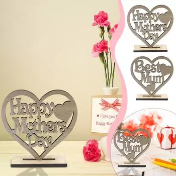 Деревянные поделки на День матери, украшения с надписью «Любовь», полые украшения с буквами, маленькие украшения One Size