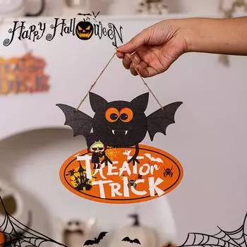 Деревянные поделки на Хэллоуин, подвесные декоративные тыквенные деревья, деревянные для Хэллоуина, подвесные украшения