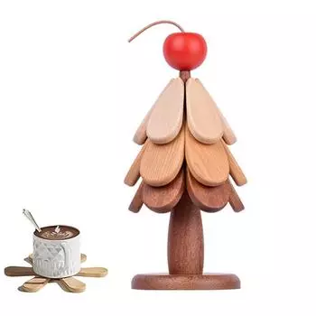 Деревянные подставки для тарелок, подставка под елку, набор теплоизоляционных подкладок, подставка под чайник, подставки под приборы на Хэллоуин, стол