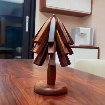 Деревянные подставки под горячее, набор подставок в форме дерева, термостойкие подставки для чайников, горячие кастрюли, кухонные принадлежности ручной работы из черного ореха коричневый