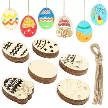 Деревянные подвески, креативные очаровательные полые пасхальные украшения, милые незавершенные пасхальные яйца «сделай сам», пасхальные яйца, украшения, товары для вечеринок естественный