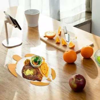 Деревянные полые подставки из серии животных, противоожоговые изолированные салфетки, экологически чистый кухонный коврик из толстой древесины, устойчивый к выцветанию Tortoise