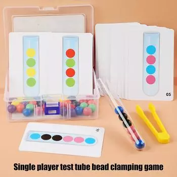 Деревянные пробирки-зажимы для бусин, игры для развития сенсорики и соответствия цветов, развивающие игрушки для детей, тренировка мелкой моторики, реквизит Монтессори