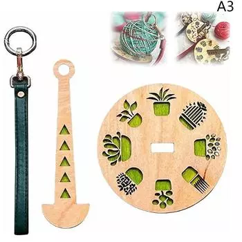 Деревянные прядильные инструменты для вязания крючком, подставка для швейных принадлежностей, швейная катушка с ремешком на запястье, моталка для шерстяных клубков, держатель для пряжи