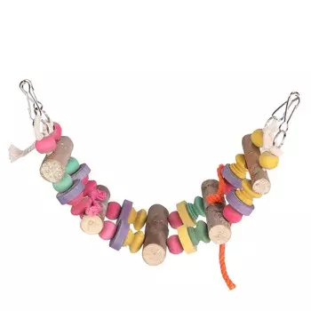 Деревянные птички домашние животные подвесные качели цветная игровая площадка мостик шлифовка жевательная клетка игрушка для попугая