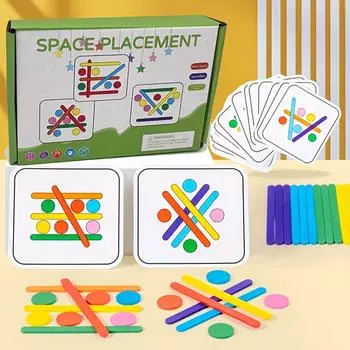 Деревянные разноцветные палочки стимулируют у детей воображение и способность к различению цветов посредством интересных игр-головоломок. One Size