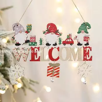 Деревянные рождественские подвесные буквы, знаки, подвески, гном, Санта-Клаус, веселое рождественское украшение для дома, подарки на Новый год 2025