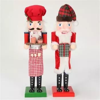 Деревянные рождественские щелкунчики, фигурка солдата-пекаря, игрушечные украшения для праздника, рождественские украшения, полки, стол для дома 1