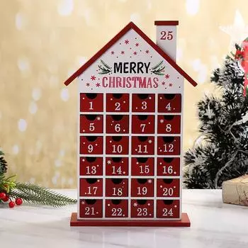 Деревянные рождественские украшения для небольшого дома Рождественский календарь обратного отсчета