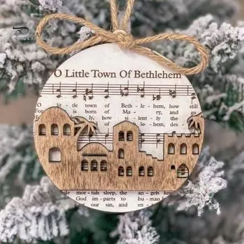 Деревянные рождественские украшения, ноты, рождественские подвесные украшения, деревенские рождественские гимны, праздничная подвеска для домашнего декора C