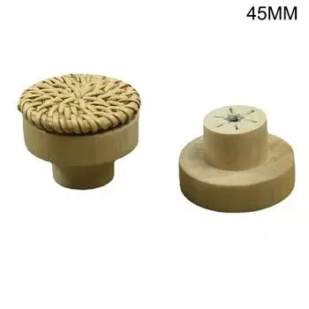 Деревянные ручки Буковые ротанговые ручки для ящиков Ручка для мебели для шкафа Ручка для дверцы шкафа Ручки для комода Мебельная фурнитура 45MM