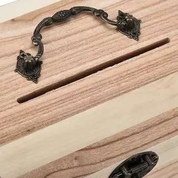 Деревянные сбережения банковского сейфа для денег с замком, резьба по дереву ручной работы хаки