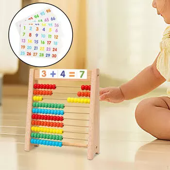 Деревянные счеты для детей, дошкольная игрушка для обучения математике, деревянная рама, для мальчиков и девочек