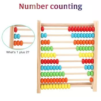 Деревянные счеты, математические деревянные игрушки, цифры, развивающая игра, идеальные игрушки для малышей, логическое мышление разноцветный