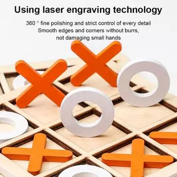Деревянные шахматы Xo Triple Cross для детей, родителей и детей, интерактивная настольная игра-битва, строительные блоки, шахматы, головоломки, игрушки синий