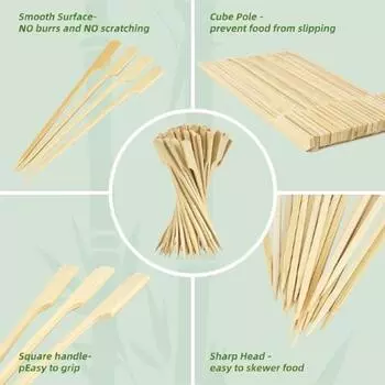 Деревянные шампуры для барбекю, гамбургеры, бамбуковые палочки, одноразовые вилки 12 см, сэндвичи для барбекю, фрукты, кухонная утварь, аксессуары для вечеринок