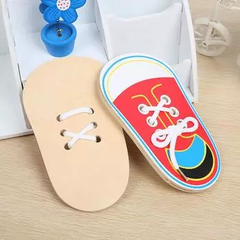 Деревянные шнурки для шнурков, детские развивающие игрушки для детского сада, просветительские обучающие одиночные