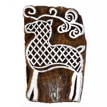 Деревянные штампы Дизайн животных Штамп Ручной печатный блок Текстильный штамп 2 x 1.2