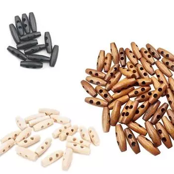 деревянные швейные рожки, переключатели, 2 отверстия, швейные пуговицы для пальто, свитера, шитье, ремесла, декор, 3 цвета темно-коричневого