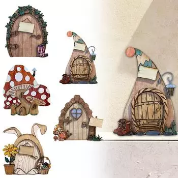 Деревянные Сказки Карликовое Дерево Украшение Двери Украшения Домашний Декор Ремесла Сказочные Украшения Для Сада Миниатюры Открытый Двор Искусство Декор Садового Дерева