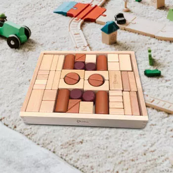 Деревянные строительные блоки, строительные игрушки, дошкольное обучение, образовательные геометрические фигуры