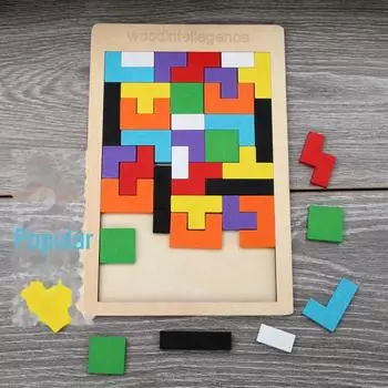 Деревянные строительные блоки «Тетрис» для образовательного и познавательного развития детей