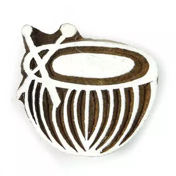 Деревянные Текстильные Штампы Границы Печатного Блока Музыкальный Блок Текстильный Штамп Size - 2.2 L x 2.4 W Inches (approx) коричневый