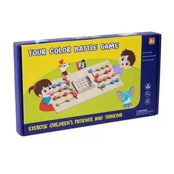 Деревянные трясущиеся бусины Четырехцветная ходячая позиция Двойная битва Настольная игра-головоломка Упражнение Тонкое действие головоломка игрушка