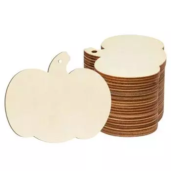 Деревянные тыквы-украшения для раскрашивания, незаконченные заготовки тыкв для осени, Дня благодарения, урожая, поделок своими руками, принадлежности для Хэллоуина 50pcs