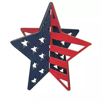 Деревянные украшения для дома в стиле 3D-звезды ко Дню независимости, интересные деревянные украшения для дома One Size