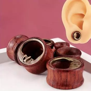 деревянные ушные манометры или туннели из лунного сплава палисандра, полые пирсинг ушей, модные украшения 8MM