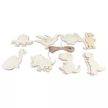 Деревянные вырезки динозавров, незаконченные милые деревянные поделки, украшения для украшения вечеринки дома